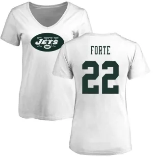 Matt Forte Women's New York Jets Name & Number Logo Slim Fit T-Shirt - White