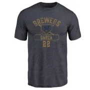 Matt Garza Milwaukee Brewers Base Runner Tri-Blend T-Shirt - Navy