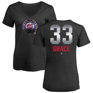 Matt Grace Women's Washington Nationals Midnight Mascot V-Neck T-Shirt - Black