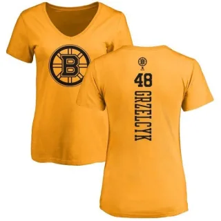 Matt Grzelcyk Women's Boston Bruins One Color Backer T-Shirt - Gold