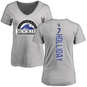 Matt Holliday Women's Colorado Rockies Backer Slim Fit T-Shirt - Ash