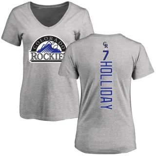 Matt Holliday Women's Colorado Rockies Backer Slim Fit T-Shirt - Ash