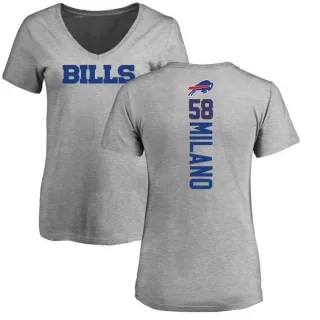 Matt Milano Women's Buffalo Bills Backer V-Neck T-Shirt - Ash