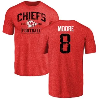 Matt Moore Kansas City Chiefs Red Distressed Name & Number Tri-Blend T-Shirt