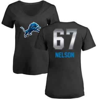 Matt Nelson Women's Detroit Lions Midnight Mascot T-Shirt - Black