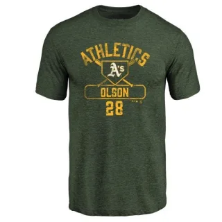 Matt Olson Oakland Athletics Base Runner Tri-Blend T-Shirt - Green