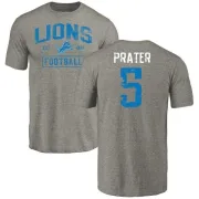 Matt Prater Detroit Lions Gray Distressed Name & Number Tri-Blend T-Shirt