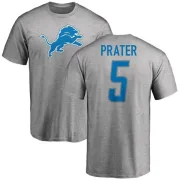 Matt Prater Detroit Lions Name & Number Logo T-Shirt - Ash