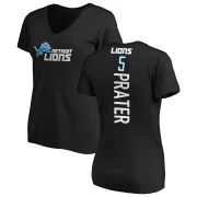 Matt Prater Women's Detroit Lions Backer Slim Fit T-Shirt - Black