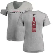 Matt Schaub Women's Atlanta Falcons Backer V-Neck T-Shirt - Ash