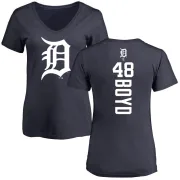 Matthew Boyd Women's Detroit Tigers Backer Slim Fit T-Shirt - Navy