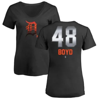 Matthew Boyd Women's Detroit Tigers Midnight Mascot V-Neck T-Shirt - Black