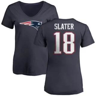 Matthew Slater Women's New England Patriots Name & Number Logo T-Shirt - Navy