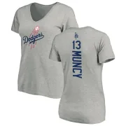 Max Muncy Women's Los Angeles Dodgers Backer Slim Fit T-Shirt - Ash