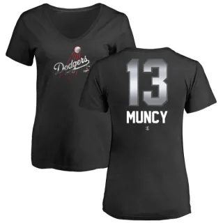 Max Muncy Women's Los Angeles Dodgers Midnight Mascot V-Neck T-Shirt - Black