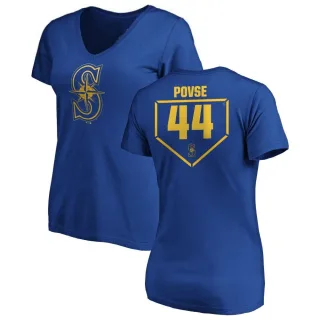 Max Povse Women's Seattle Mariners RBI Slim Fit V-Neck T-Shirt - Royal