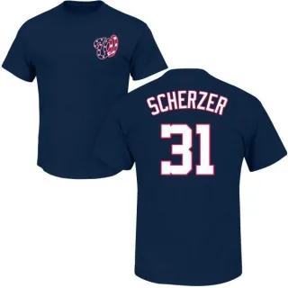 Max Scherzer Washington Nationals Name & Number T-Shirt - Navy