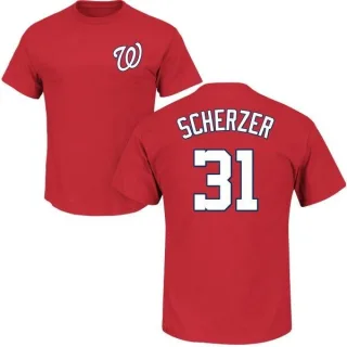 Max Scherzer Washington Nationals Name & Number T-Shirt - Red