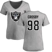 Maxx Crosby Women's Oakland Raiders Name & Number Logo Slim Fit T-Shirt - Ash