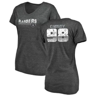 Maxx Crosby Women's Oakland Raiders Retro Tri-Blend V-Neck T-Shirt - Black