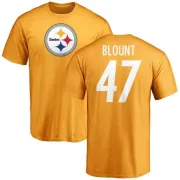 Mel Blount Pittsburgh Steelers Name & Number Logo T-Shirt - Gold