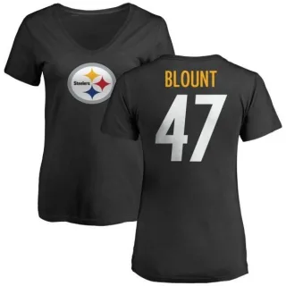 Mel Blount Women's Pittsburgh Steelers Name & Number Logo Slim Fit T-Shirt - Black