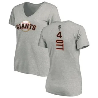 Mel Ott Women's San Francisco Giants Backer Slim Fit T-Shirt - Ash