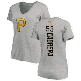 Melky Cabrera Women's Pittsburgh Pirates Backer Slim Fit T-Shirt - Ash