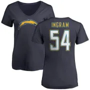 Melvin Ingram Women's Los Angeles Chargers Name & Number Slim Fit V-Neck T-Shirt - Navy