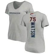 Menelik Watson Women's Denver Broncos Backer V-Neck T-Shirt - Ash