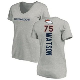 Menelik Watson Women's Denver Broncos Backer V-Neck T-Shirt - Ash