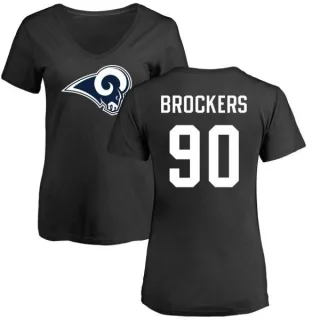 Michael Brockers Women's Los Angeles Rams Name & Number Logo Slim Fit T-Shirt - Black