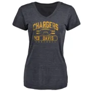 Michael Davis Women's Los Angeles Chargers Flanker Tri-Blend T-Shirt - Navy