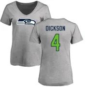 Michael Dickson Women's Seattle Seahawks Name & Number Logo Slim Fit T-Shirt - Ash