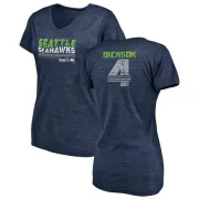 Michael Dickson Women's Seattle Seahawks Retro Tri-Blend V-Neck T-Shirt - College Navy