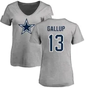 Michael Gallup Women's Dallas Cowboys Name & Number Logo T-Shirt - Ash