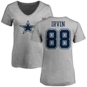 Michael Irvin Women's Dallas Cowboys Name & Number Logo T-Shirt - Ash