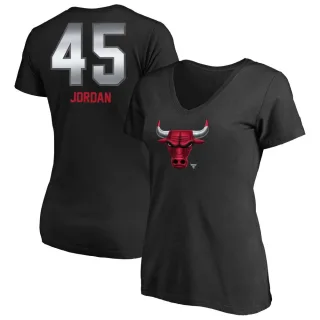 Michael Jordan Women's Chicago Bulls Black Midnight Mascot T-Shirt