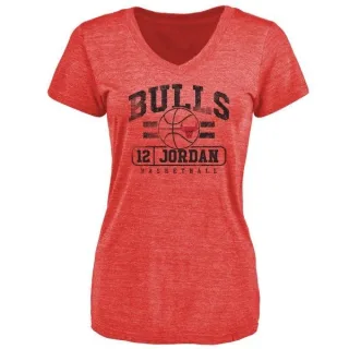 Michael Jordan Women's Chicago Bulls Red Baseline Tri-Blend T-Shirt