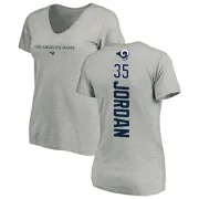 Michael Jordan Women's Los Angeles Rams Backer V-Neck T-Shirt - Ash