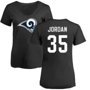 Michael Jordan Women's Los Angeles Rams Name & Number Logo Slim Fit T-Shirt - Black