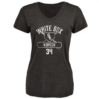 Michael Kopech Women's Chicago White Sox Base Runner Tri-Blend T-Shirt - Black