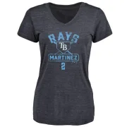 Michael Martinez Women's Tampa Bay Rays Base Runner Tri-Blend T-Shirt - Navy