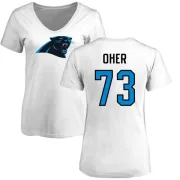 Michael Oher Women's Carolina Panthers Name & Number Logo Slim Fit T-Shirt - White