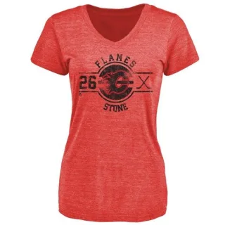 Michael Stone Women's Calgary Flames Insignia Tri-Blend T-Shirt - Red