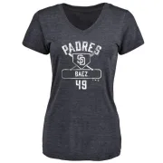 Michel Baez Women's San Diego Padres Base Runner Tri-Blend T-Shirt - Navy