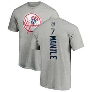 Mickey Mantle New York Yankees Backer T-Shirt - Ash