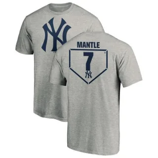 Mickey Mantle New York Yankees RBI T-Shirt - Heathered Gray