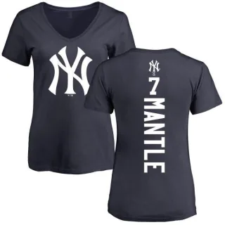 Mickey Mantle Women's New York Yankees Backer Slim Fit T-Shirt - Navy