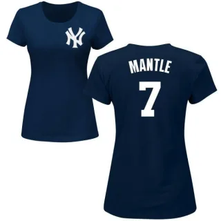 Mickey Mantle Women's New York Yankees Name & Number T-Shirt - Navy